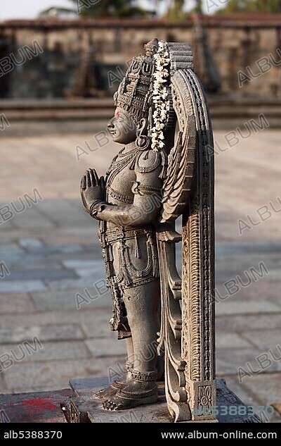 Garuda statue, Chennakesava Temple, Hoysala style, Belur, Karnataka, South India, India, South Asia, Asia.