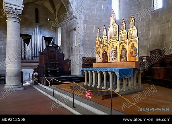 Arezzo Tuscany Italy. The altar of Santa Maria della Pieve church