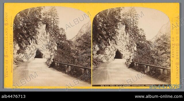 View of a tunnel near the monastery La Grande ChartreuseVue près de la  Grande Chartreuse, France (title object) Property Type: Stereo picture Item  number: RP-F F08236 Inscriptions / Brands: inscription, recto Vues