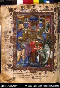 Presentation in the Temple miniature on parchment XVIIth…