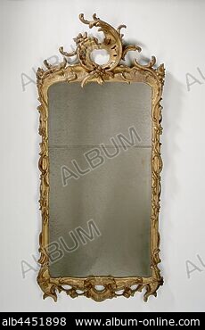 Two mirror frames Mirror frame decorated with marquetry and with a