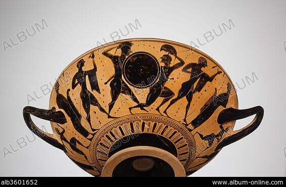 Attributed to the Theseus Painter, Terracotta skyphos (deep drinking cup), Greek, Attic, Archaic