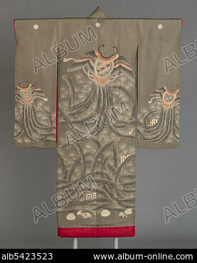 Robe (Kosode) with Fishing Net and Characters, Japan