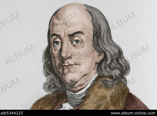 Image of Portrait of BENJAMIN FRANKLIN (1706-1790) American printer,  publisher, scientist, inventor, by Alix, Pierre Michel (1762-1817)