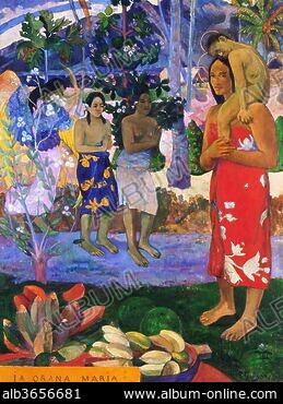 Tahitian, Women, With Mango Blossoms, Topless, Exposed Breasts, Naked  Breasts, Topless Art, Paintings of Women, Tahitian Women, Polynesian 