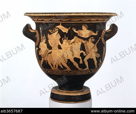 Greek Ancient Ceramic RHYTON Vase Pottery Painting Goddess Athena Handmade