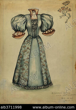 1922 Pochoir Louis XVI French Costume Embroidery Corset - ORIGINAL
