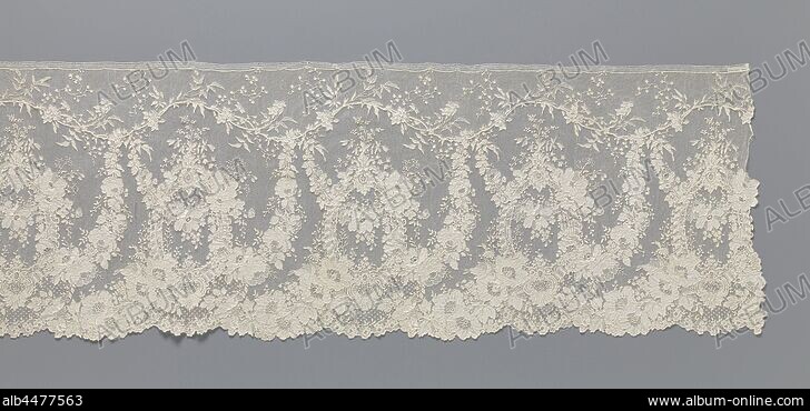 Band, Medium: linen Technique: needle lace with ground of loop and twist  with twist return, Fragment