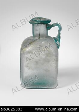 Glass head flask, Roman, eastern Mediterranean, Late Imperial