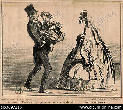 HONORé DAUMIER. Belle dame voulez-vous  accepter mon bras?. Dated: 19th  century. Medium: lithograph. - Album alb3699931