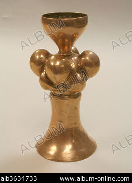 vintage solid brass bell, figural lady bell w/ clapper legs, made