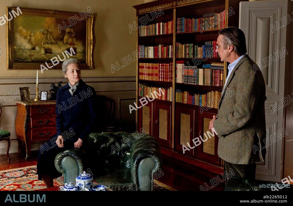 CHARLOTTE RAMPLING and JEREMY IRONS in NIGHT TRAIN TO LISBON, 2013, directed by BILLE AUGUST. Copyright STUDIO HAMBURG FILMPRODUKTION.