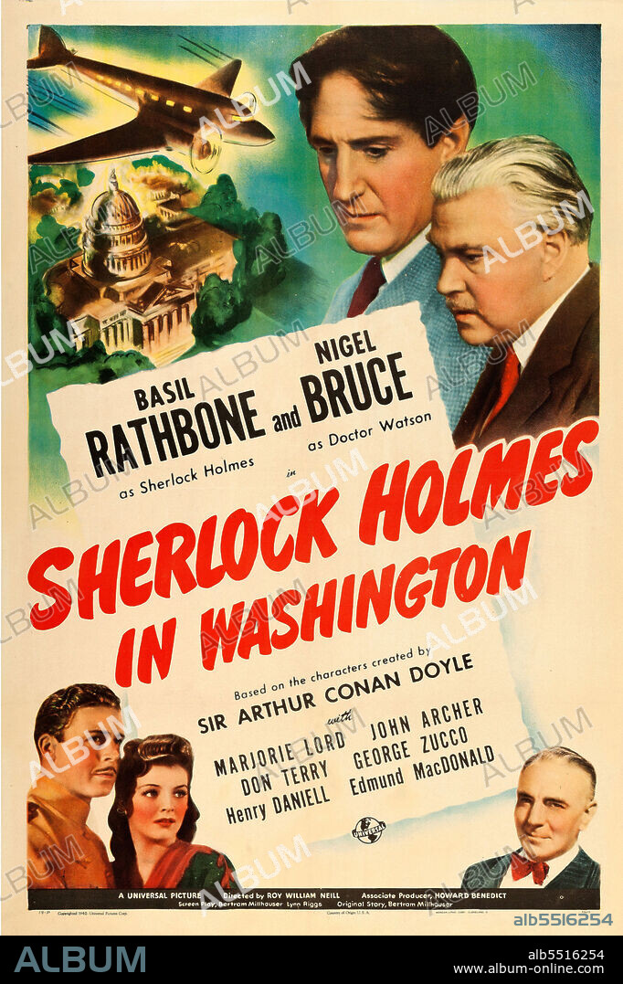 BASIL RATHBONE in SHERLOCK HOLMES IN WASHINGTON 1943 directed by