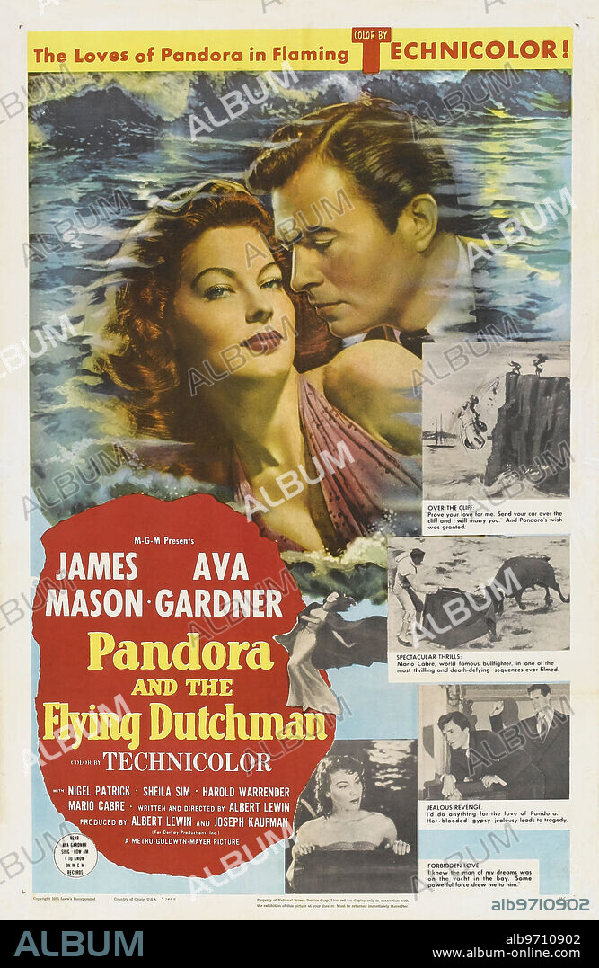 Poster of PANDORA AND THE FLYING DUTCHMAN, 1951, directed by ALBERT LEWIN. Copyright ROMULUS FILMS.