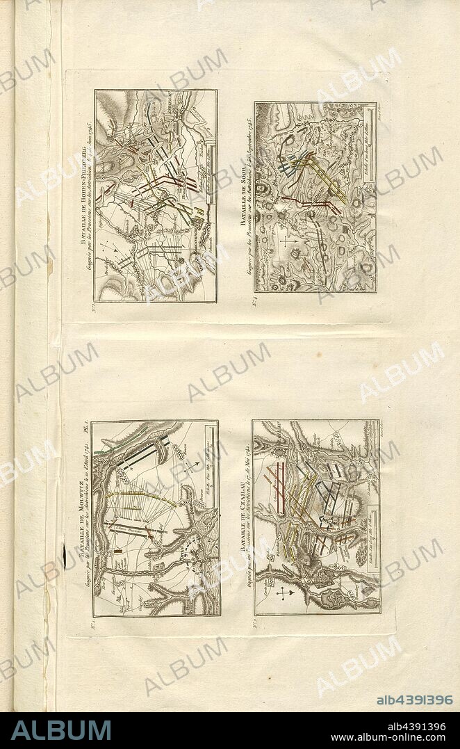 Bataille de Molwitz, Hohen-Friedberg, Czaslau and thrush, Plan of the ...