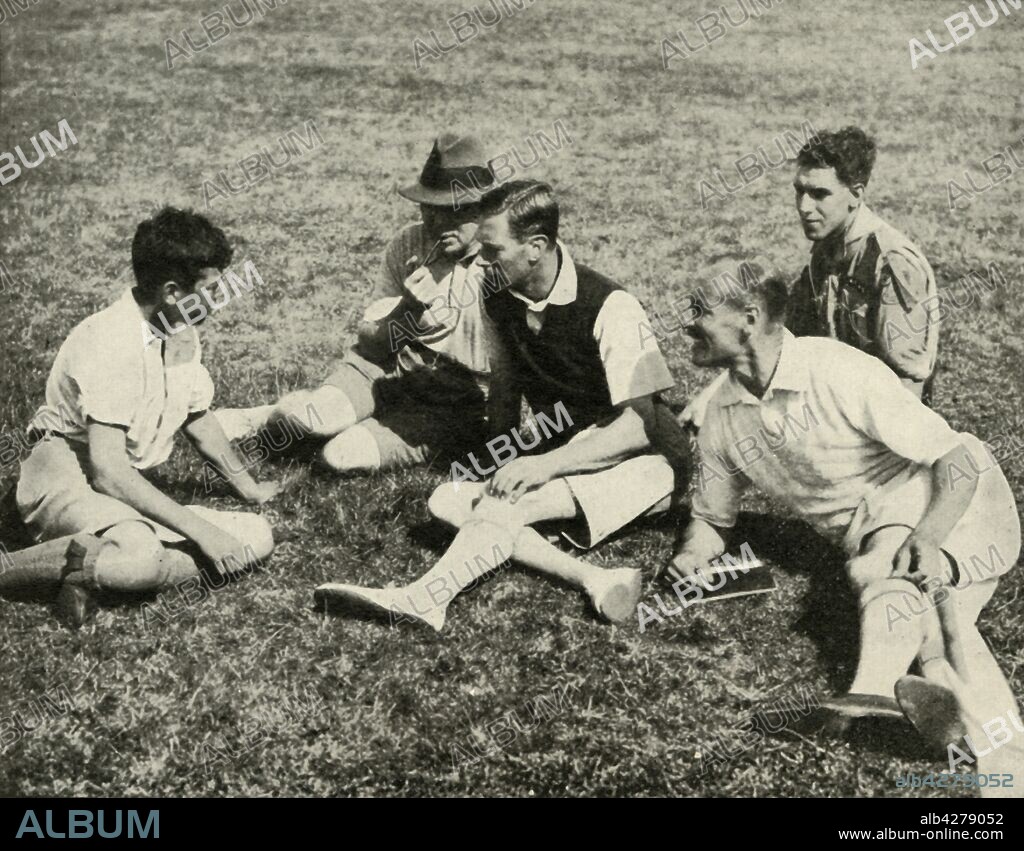 'In Camp at Southwold, Suffolk: A Friendly Chat', 1937. The Duke of York, (1920-1936) became King George VI on 11 December 1936. From "George VI, King and Emperor", by Major J. T. Gorman [W. & G. Foyle Ltd., London, 1937].