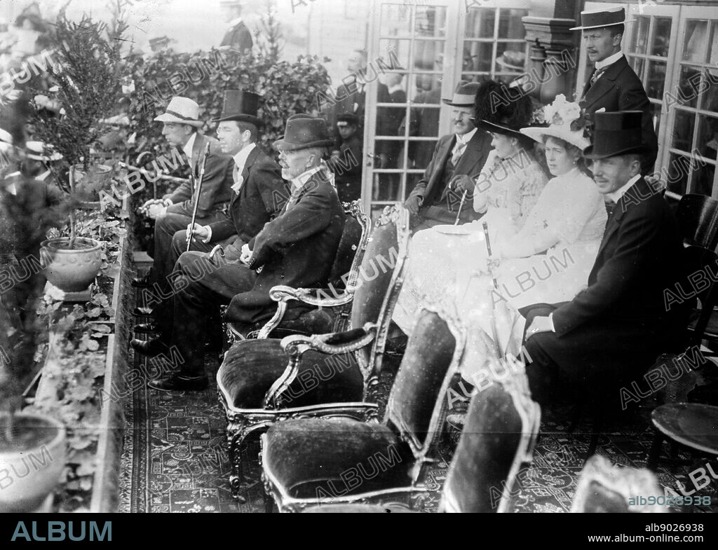 Prince William, King Gustaf V of Sweden, and Crown Prince Gustaf at the Olympic Games of 1912.