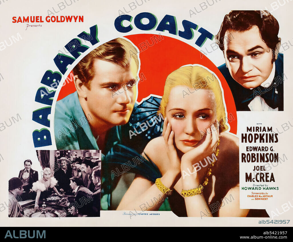 Poster of BARBARY COAST, 1935, directed by HOWARD HAWKS. Copyright UNITED ARTISTS.