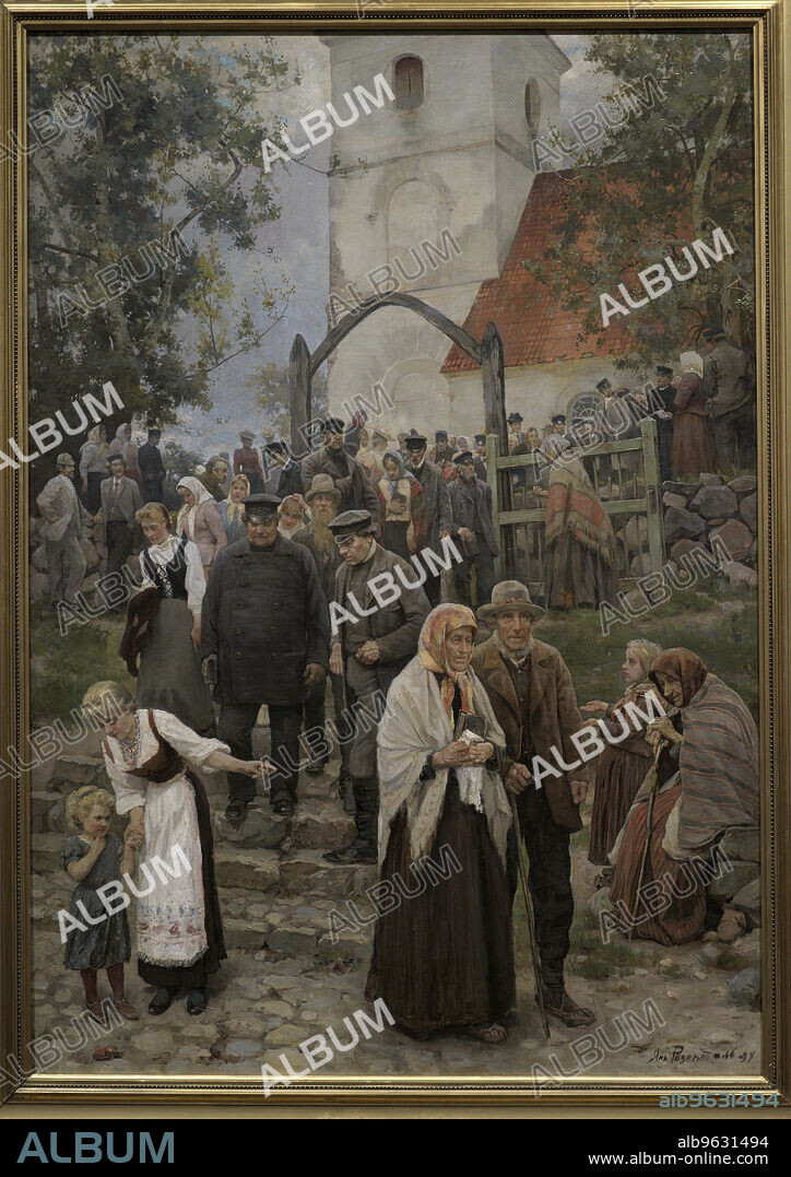 Janis Rozentals (1866-1916). Latvian painter. Coming from Church (After the Service), 1894. Oil on canvas (175 x 103 cm). Latvian National Museum of Art. Riga, Latvia.