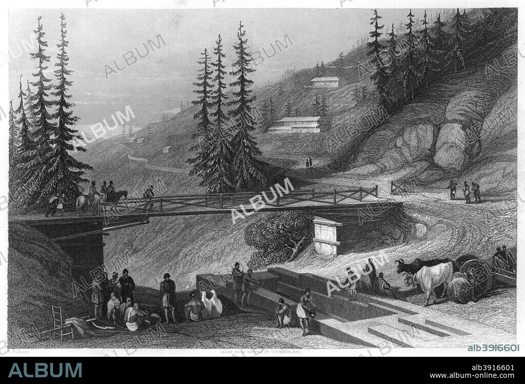 Simla, India, c1860. A favorite resort for invalids of the British army. The Indian Rebellion of 1857 began in the town of Meerut and soon erupted into other mutinies and civilian rebellions across many regions of Company-ruled north-central India. The rebellion posed a considerable threat to British power in that region and it was contained only with the fall of Gwalior on 20 June 1858. The rebellion is also often known as the Indian Mutiny, the Sepoy Mutiny, the Great Rebellion, the Revolt of 1857 and occasionally, in India, as the First War of Independence. From The History of the Indian Mutiny, volume VII, by Charles Ball, published by The London Printing & Publishing Company (c1860).