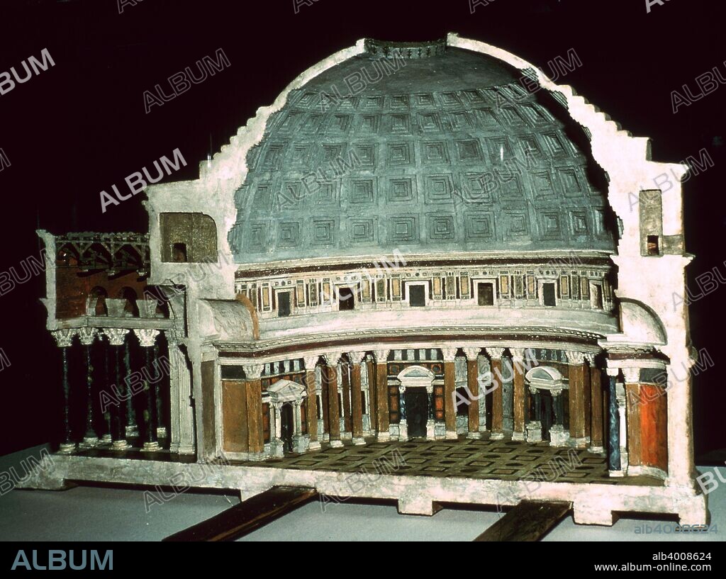 Model of the Pantheon, a temple in Rome which was commissioned by Marcus Agrippa and built by the Emperor Hadrian, 1st century.