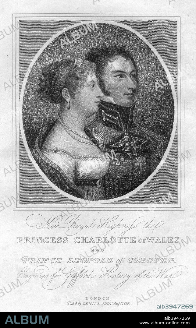 Princess Charlotte of Wales and Prince Leopold of Saxe-Coburg, 1816. The only child of King George IVand Caroline of Brunswick, Charlotte (1796-1817) married Leopold of Saxe-Coburg and Gotha (the future King Leopold I of the Belgians) in 1816. She tragically died in childbirth the following year, leading to a great outpouring of public grief.