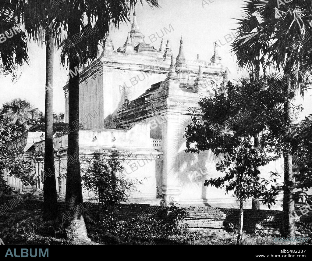 Manuha Temple is a Buddhist temple built in Myinkaba (located near Bagan), by King Manuha, the last Talaing king, in 1059-67. It is a rectangular building of two storeys. The building contains three images of seated Buddhas and an image of Buddha entering Nirvana. Manuha Temple is one of the oldest temples in Bagan. The ruins of Bagan (also spelled Pagan) cover an area of 16 square miles (41 km2). The majority of its buildings were built between the 11th and 13th centuries, during the time Bagan was the capital of the First Burmese Empire. It was not until King Pyinbya moved the capital to Bagan in 874 CE that it became a major city. However, in Burmese tradition, the capital shifted with each reign, and thus Bagan was once again abandoned until the reign of King Anawrahta who, in 1057, conquered the Mon capital of Thaton, and brought back the Tripitaka (Tipitaka) Pali scriptures, Buddhist monks and craftsmen to help transform Bagan into a religious and cultural centre. With the help of a monk from Lower Burma, Anawrahta made Theravada Buddhism the state religion. In the 12th and 13th centuries, Bagan became a truly cosmopolitan centre of Buddhist studies, attracting monks and students from as far as India, Sri Lanka as well as the Siamese and Khmer kingdoms. Among many other works, Aggava?sa's influential ‘Saddaniti,’ a grammar of the language of the Tripi?aka, would be completed there in 1154. In 1287, the kingdom fell to the Mongols, after refusing to pay tribute to Kublai Khan. Abandoned by the Burmese king and perhaps sacked by the Mongols, the city declined as a political centre, but continued to flourish as a place of Buddhist scholarship.