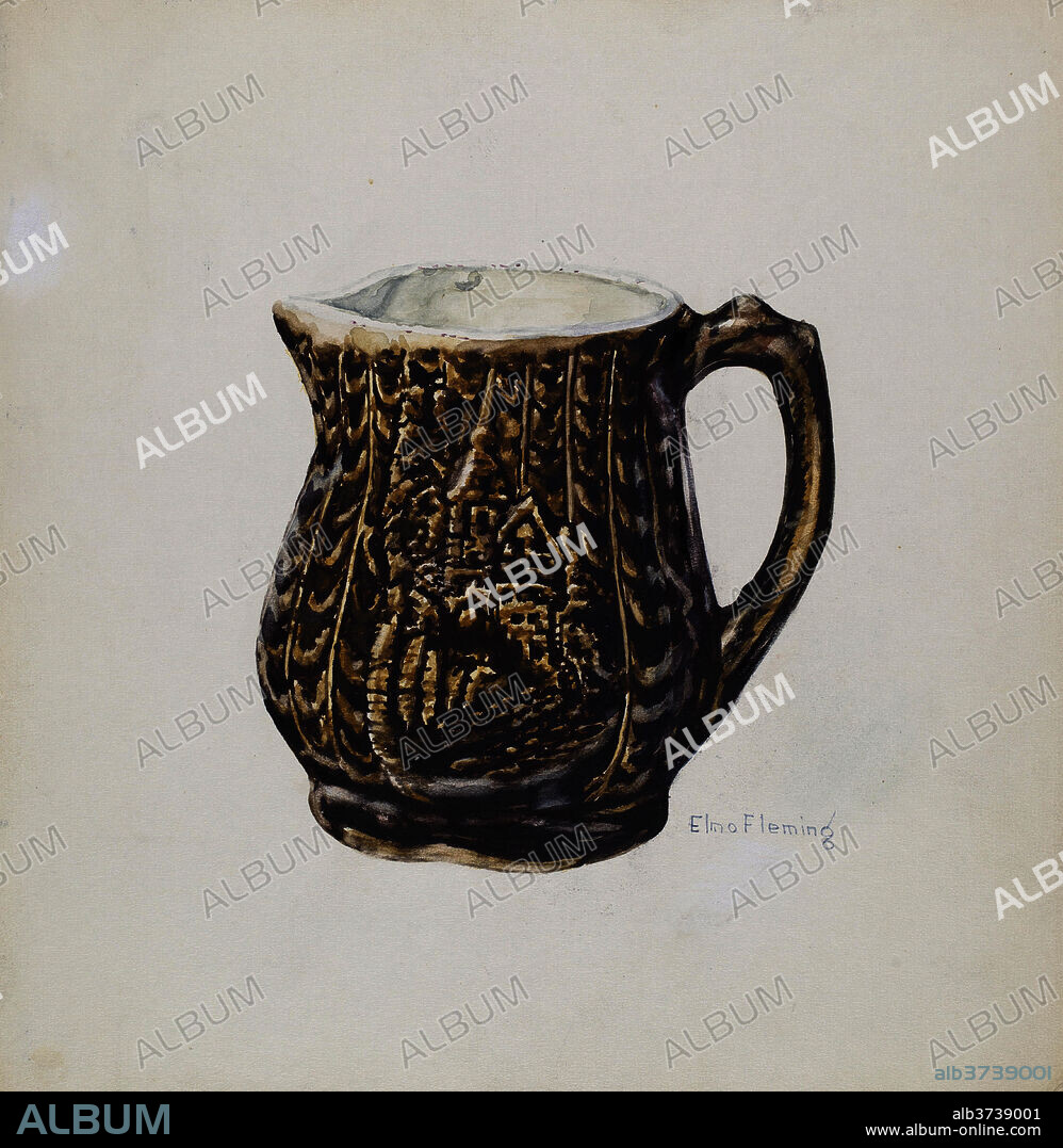 ELMO FLEMING. Pitcher. Dated: c. 1941. Dimensions: overall: 24.7 x 24.3 cm (9 3/4 x 9 9/16 in.). Medium: watercolor, colored pencil, and graphite on paperboard.