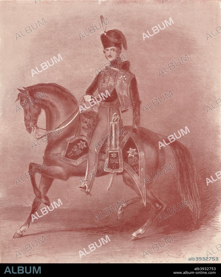 'His Royal Highness Prince Albert, Colonel of the 11th Hussars', 19th century, (1909). After John Brandard (1812-1863). From British Military Prints, by Ralph Nevill. [The Connoisseur, London, 1909].