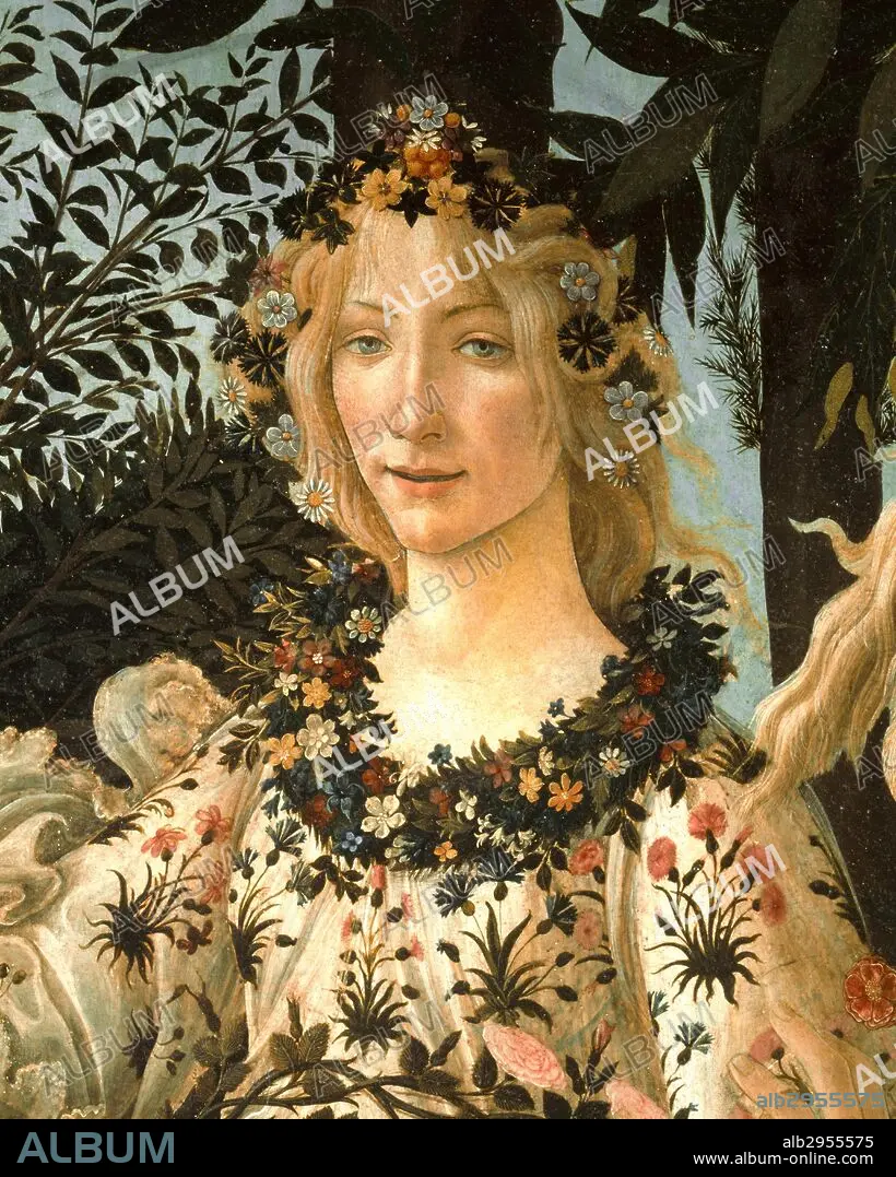 SANDRO BOTTICELLI. La Primavera .Detail of Spring c.1477-1490 