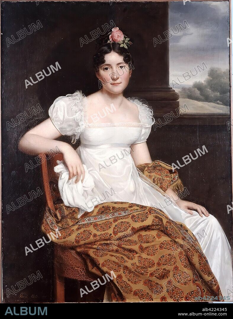 HENRI-FRANCOIS RIESENER. 'Portrait of Josephine Friedrichs'. France, 1813. Dimensions: 115x88 cm.