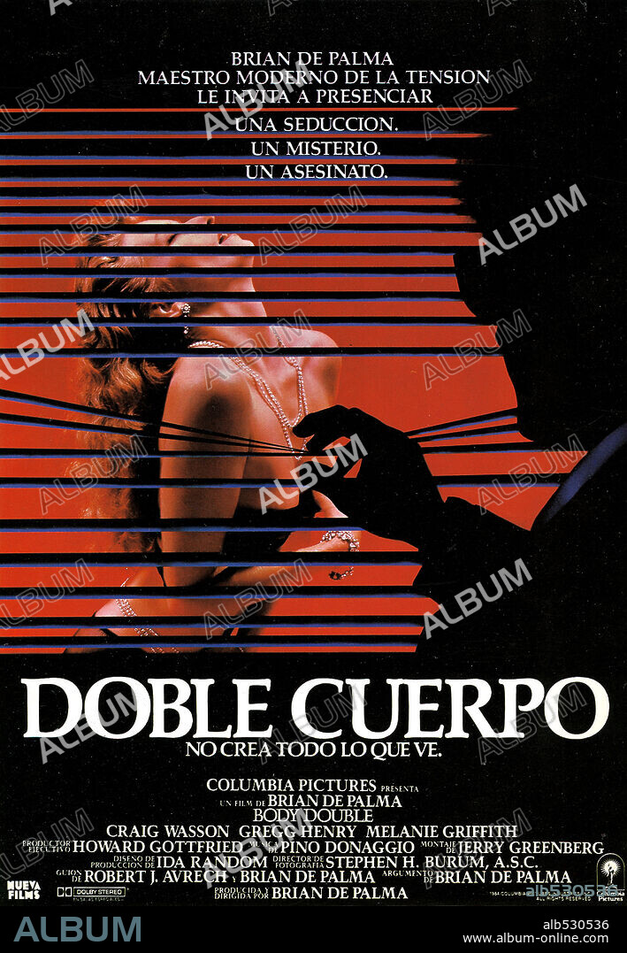 Poster of BODY DOUBLE, 1984, directed by BRIAN DE PALMA. Copyright COLUMBIA PICTURES.