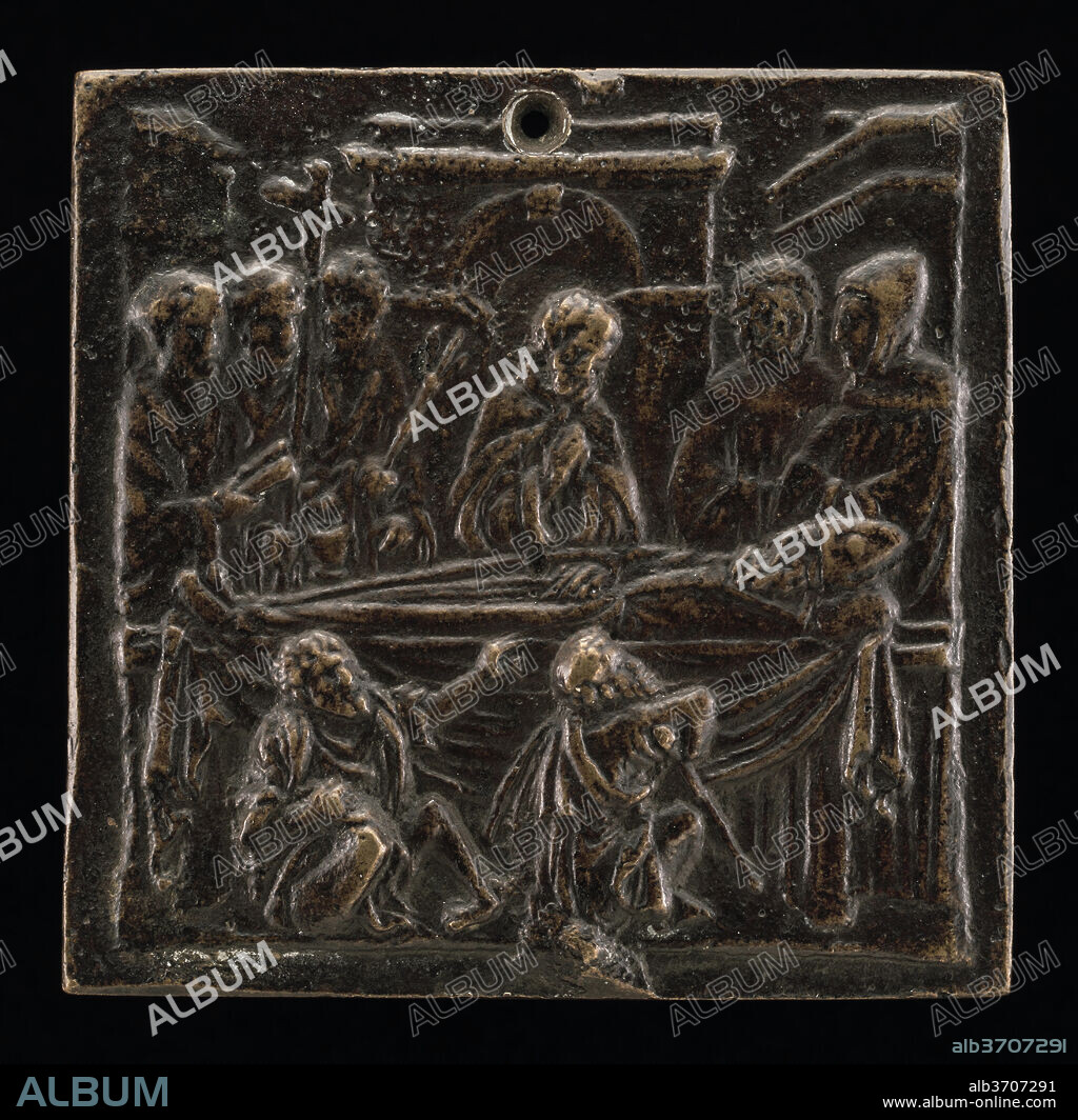 PADUAN 15TH CENTURY. Funeral of a Bishop. Dated: 15th century. Dimensions: overall: 5.8 x 5.9 cm (2 1/4 x 2 5/16 in.) gross weight: 86 gr. Medium: bronze//Dark brown patina.