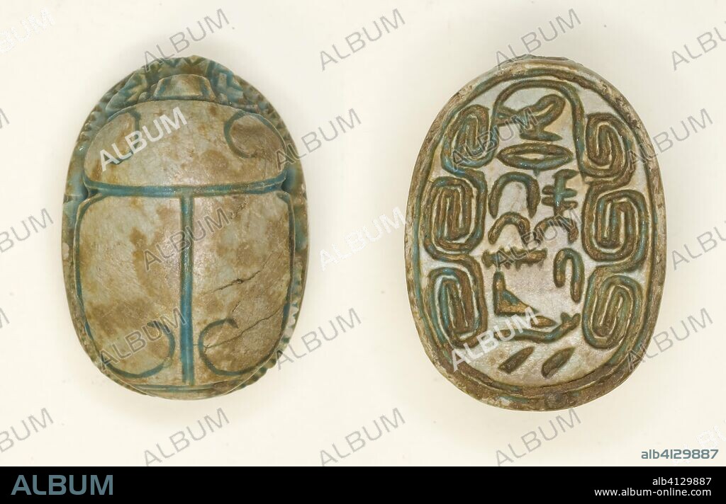 ANCIENT EGYPTIAN. Scarab: Title (Greatest of the Tens of Upper Egypt) and Personal Name. Egyptian. Date: 1870 BC-1773 BC. Dimensions: 2.2 × 1.6 × 1.3 cm (7/8 × 5/8 × 1/2 in.). Steatite. Origin: Egypt.