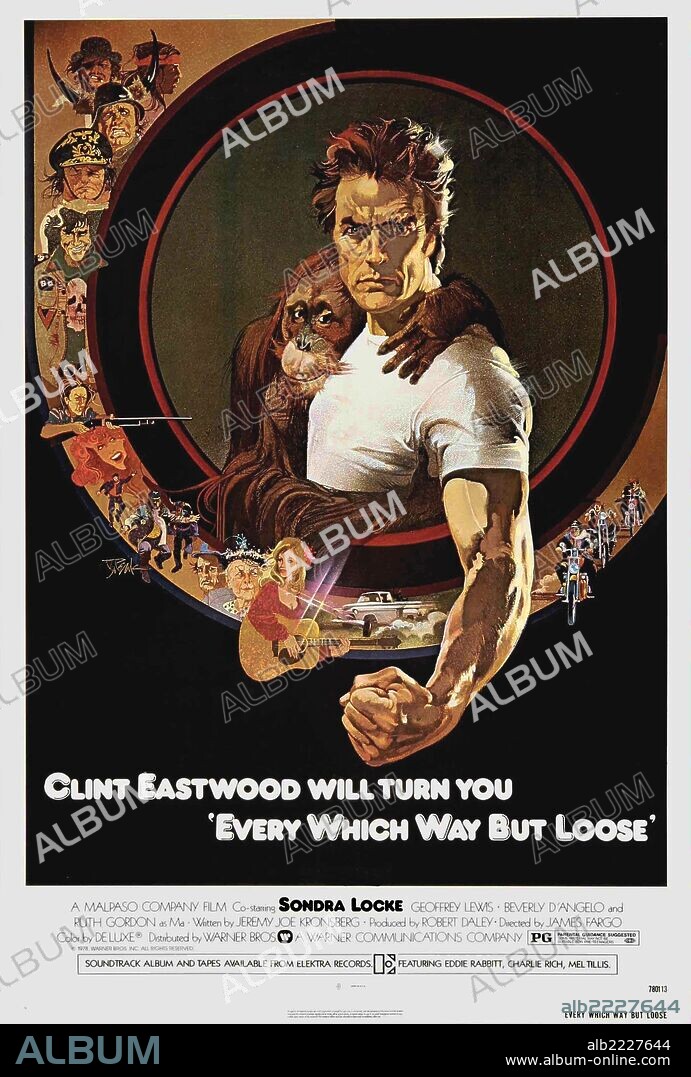 Poster of EVERY WHICH WAY BUT LOOSE, 1978, directed by JAMES FARGO. Copyright WARNER BROTHERS.