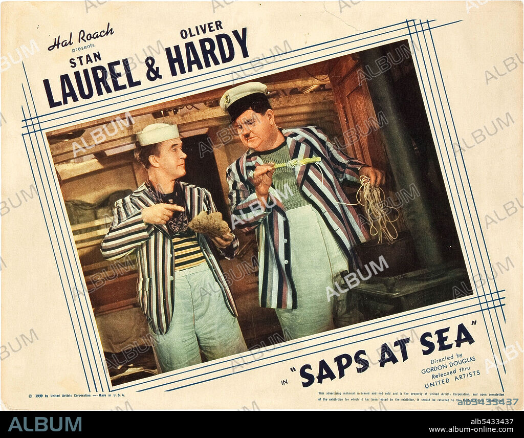 OLIVER HARDY and STAN LAUREL in SAPS AT SEA, 1940, directed by GORDON DOUGLAS. Copyright AU/HAL ROACH.