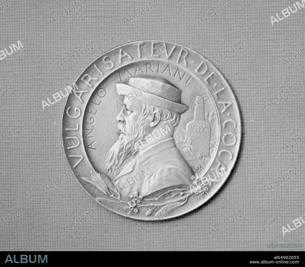 Medalist: Louis-Oscar Roty, M. Angelo Mariani, Proprietor of the Mariani Coca-Wine, French, Medalist: Louis-Oscar Roty (French, Paris 18461911 Paris), 1895, French, Silver, struck, Diameter: 1 3/16 in. (30 mm), Medals and Plaquettes.