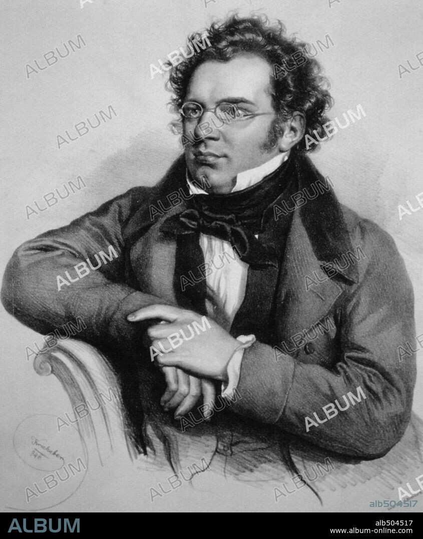 Franz Peter Schubert (1797-1828) engraving XIXth century. - Album 