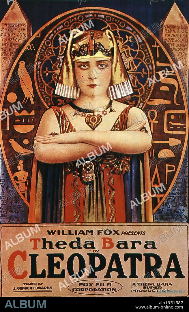 Affiche de CLEOPATRA, 1917, réalisé par J. GORDON EDWARDS. Copyright FOX FILMS.