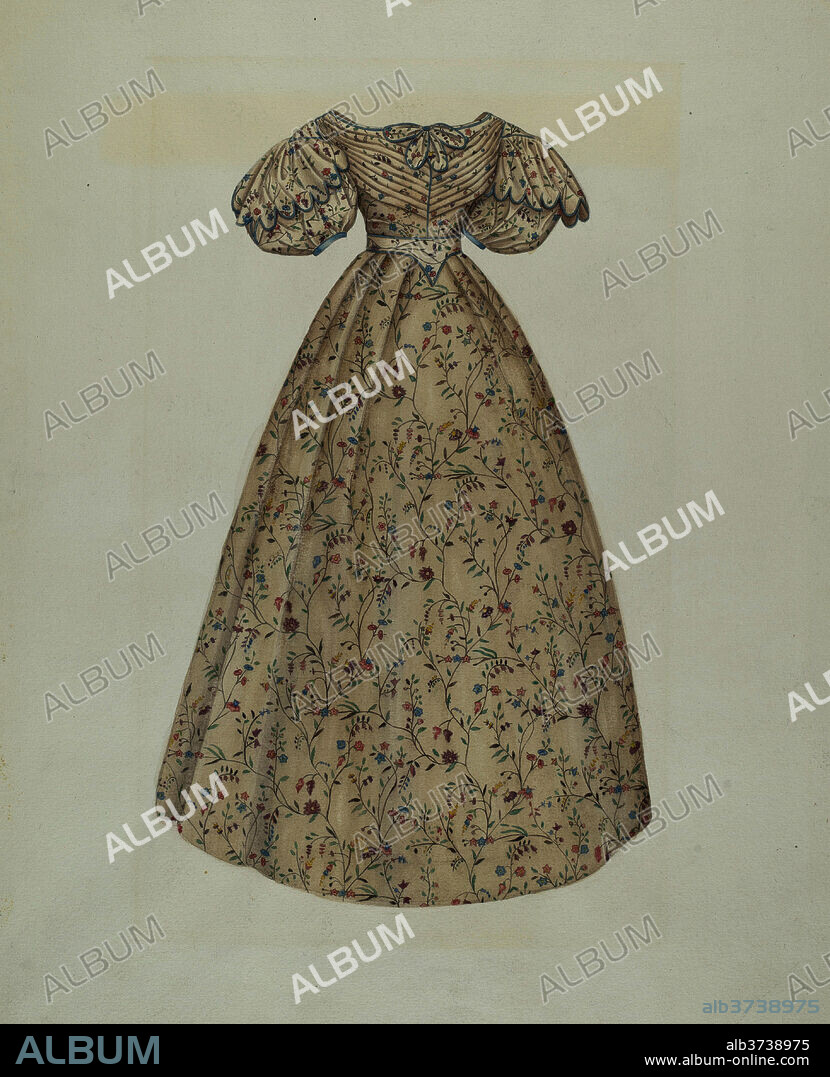 CATHERINE FOWLER. Dress. Dated: c. 1938. Dimensions: overall: 44.7 x 33 cm (17 5/8 x 13 in.). Medium: watercolor and graphite on paper.