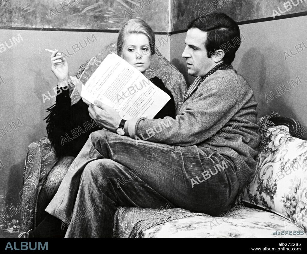 CATHERINE DENEUVE und FRANCOIS TRUFFAUT in LA SIRENE DU MISSISSIPPI, 1969, unter der Regie von FRANCOIS TRUFFAUT. Copyright FILMS DU CAROSSE/ARTISTES ASSOCIES.