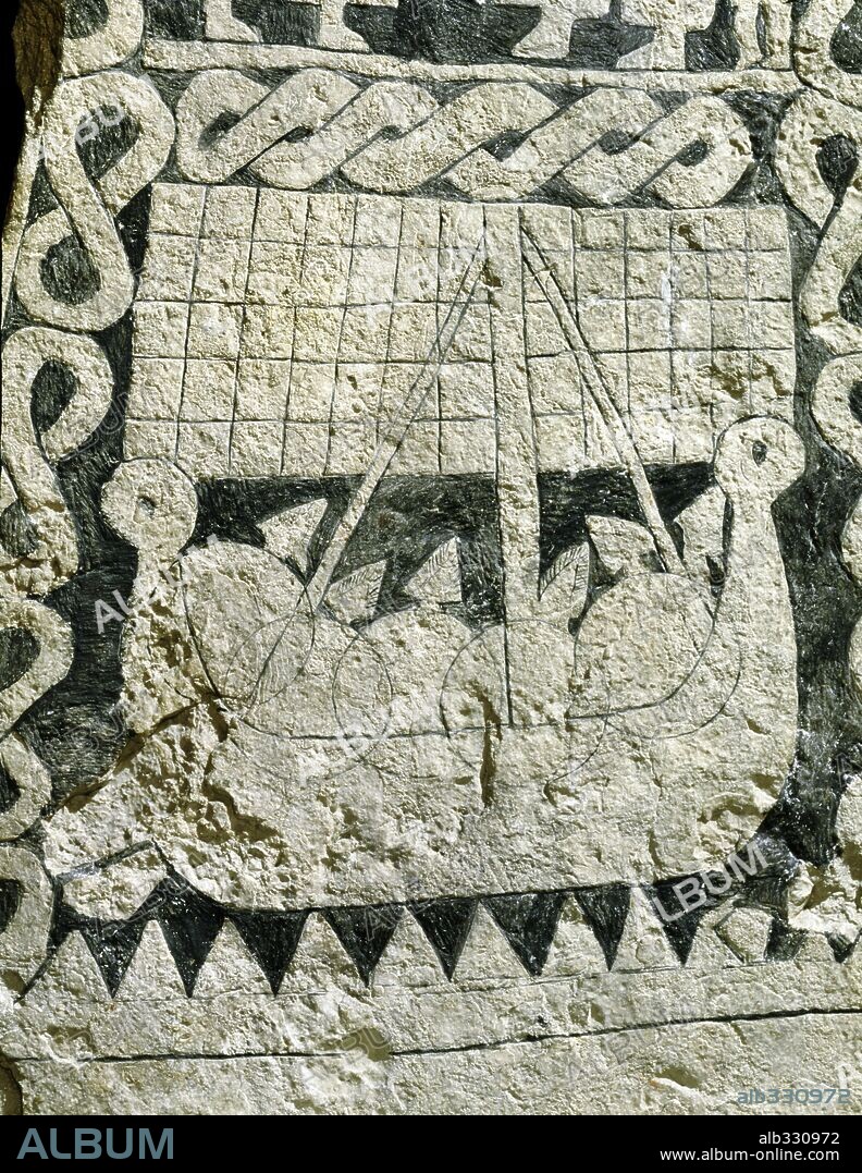 Viking Smiss picture stone from Gotland, IXth century showing ship.