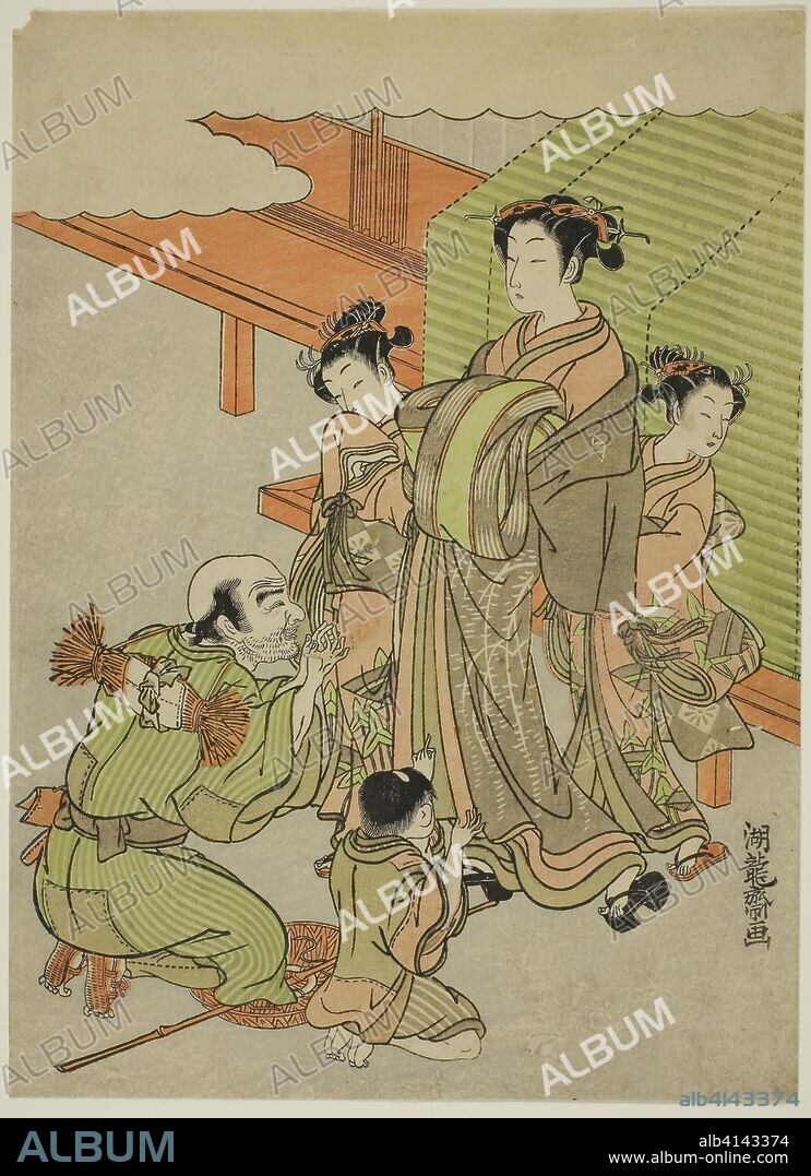 Begging for Alms. Isoda Koryusai; Japanese, 1735-1790. Date: 1766-1776. Dimensions: 10 1/4 × 7 3/8 in. Color woodblock print; chuban. Origin: Japan.