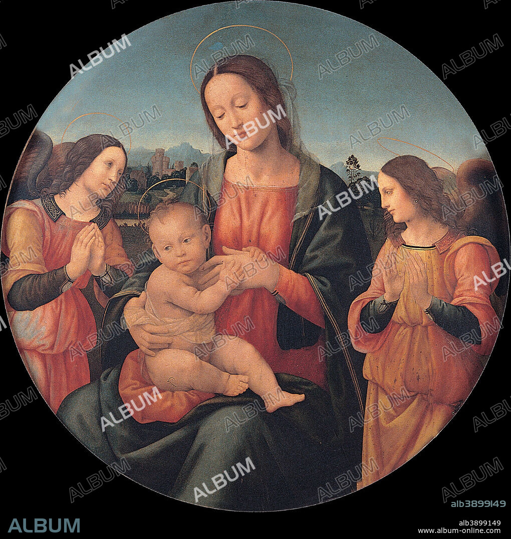 GIOVANNI ANTONIO SOGLIANI. Madonna with the Child and angels. Date/Period: 1510. Oil on wood. Wood.