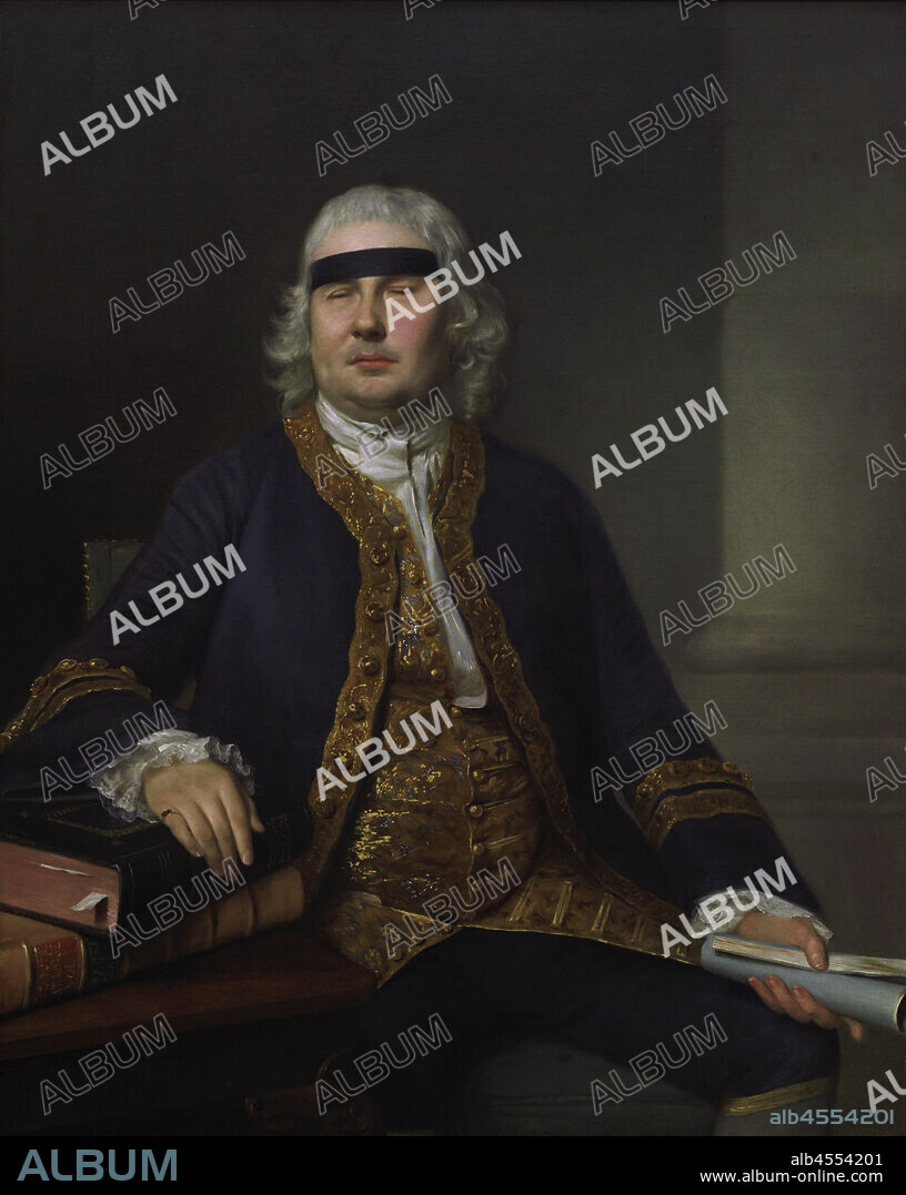 NATHANIEL HONE (1718-1784). IRISH-BORN ARTIST.. Sir John Fielding (1721-1780). British magistrate and social reformer, nicknamed the Blind Beak. Fielding was blinded in a navy accident at the age of 19. Portrait by Nathaniel Hone (1718-1784). Oil on canvas (124,5x 100,3 cm), 1762. National Portrait Gallery. London, England, United Kingdom.