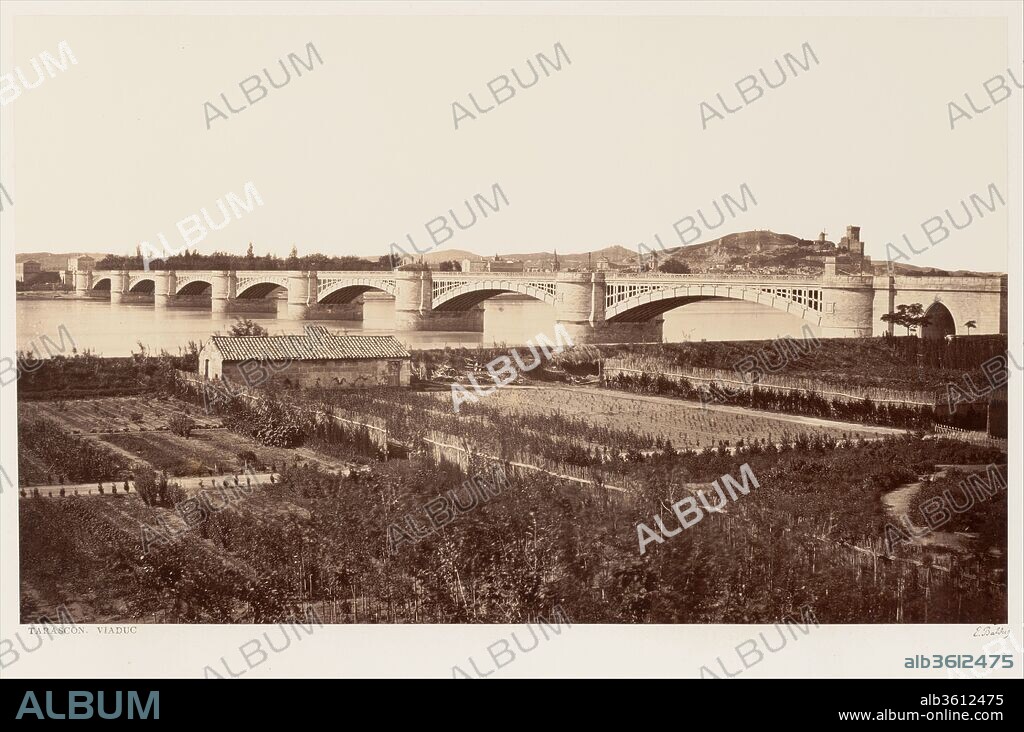 EDOUARD BALDUS. Tarascon, Viaduc. Artist: Édouard Baldus (French, born Prussia, 1813-1889). Dimensions: Image: 27 x 44.2 cm (10 5/8 x 17 3/8 in.)
Mount: 46 x 60.5 cm (18 1/8 x 23 13/16 in.). Date: ca. 1861.