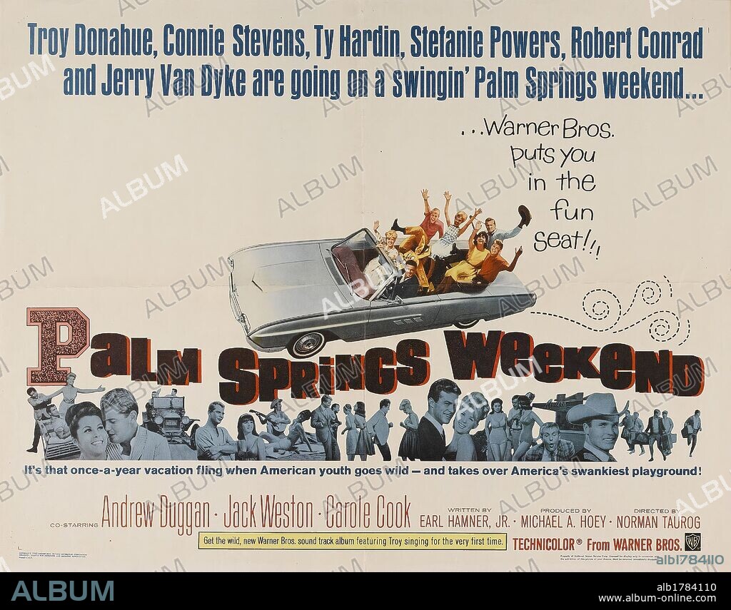 Poster of PALM SPRINGS WEEKEND, 1963, directed by NORMAN TAUROG. Copyright WARNER BROTHERS.