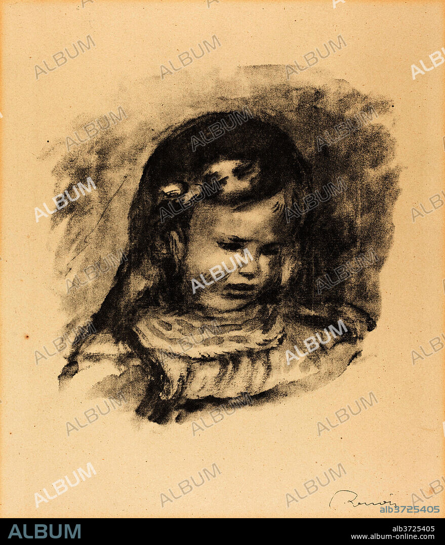 AUGUSTE RENOIR. Claude Renoir, with Lowered Head. Dimensions: sheet: 35.5 x 25.2 cm (14 x 9 15/16 in.). Medium: lithograph in black on wove paper.