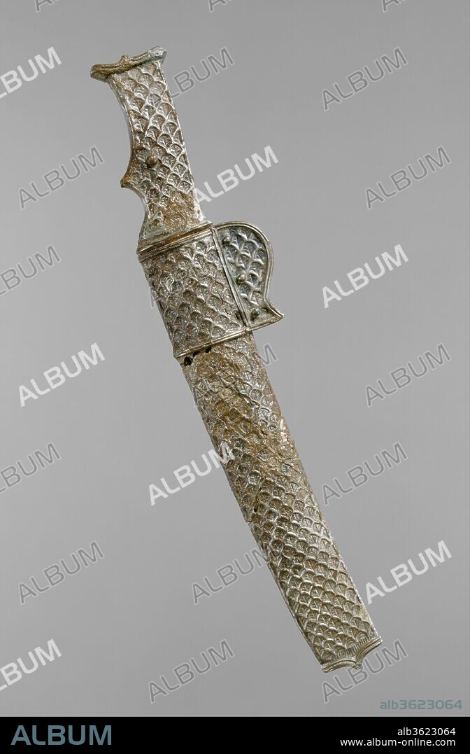 Short sword and scabbard. Culture: Sasanian. Dimensions: H. 3/4 x W. 2 3/8 x L. 11 7/8 in. (1.9 x 6.1 x 30.2 cm). Date: ca. 6th-7th century A.D..