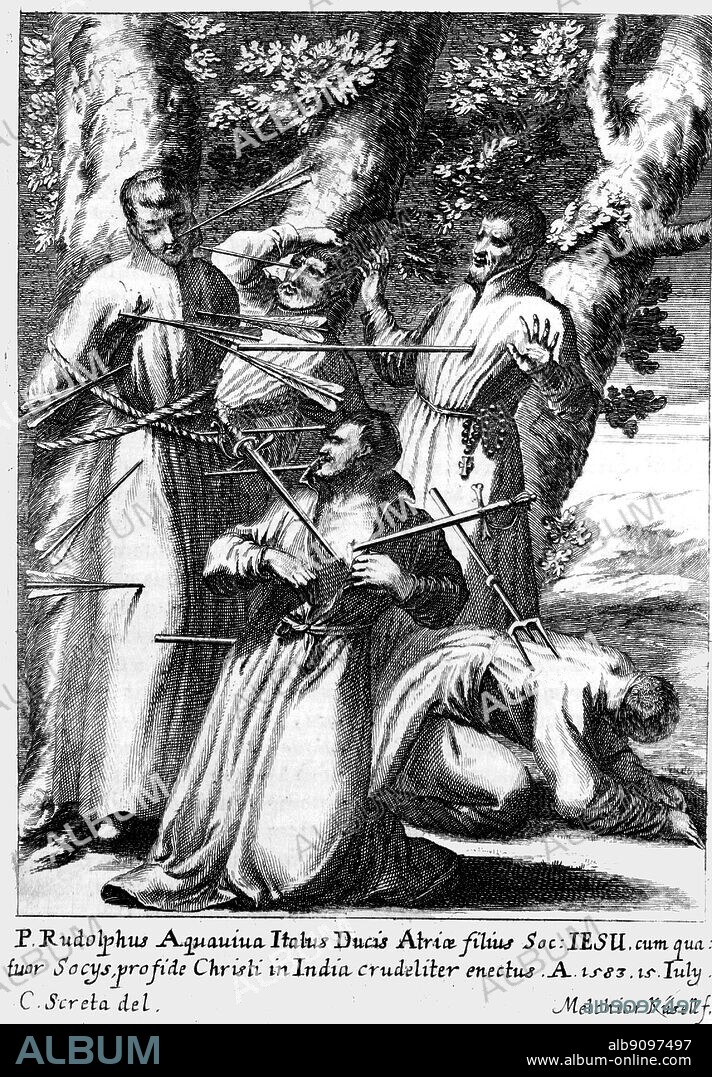 Father Rudolph Aquaviva with four comrades being cruelly martyred